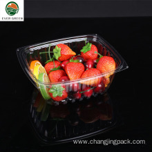 Disposable clear hinged clamshell container salad bowl